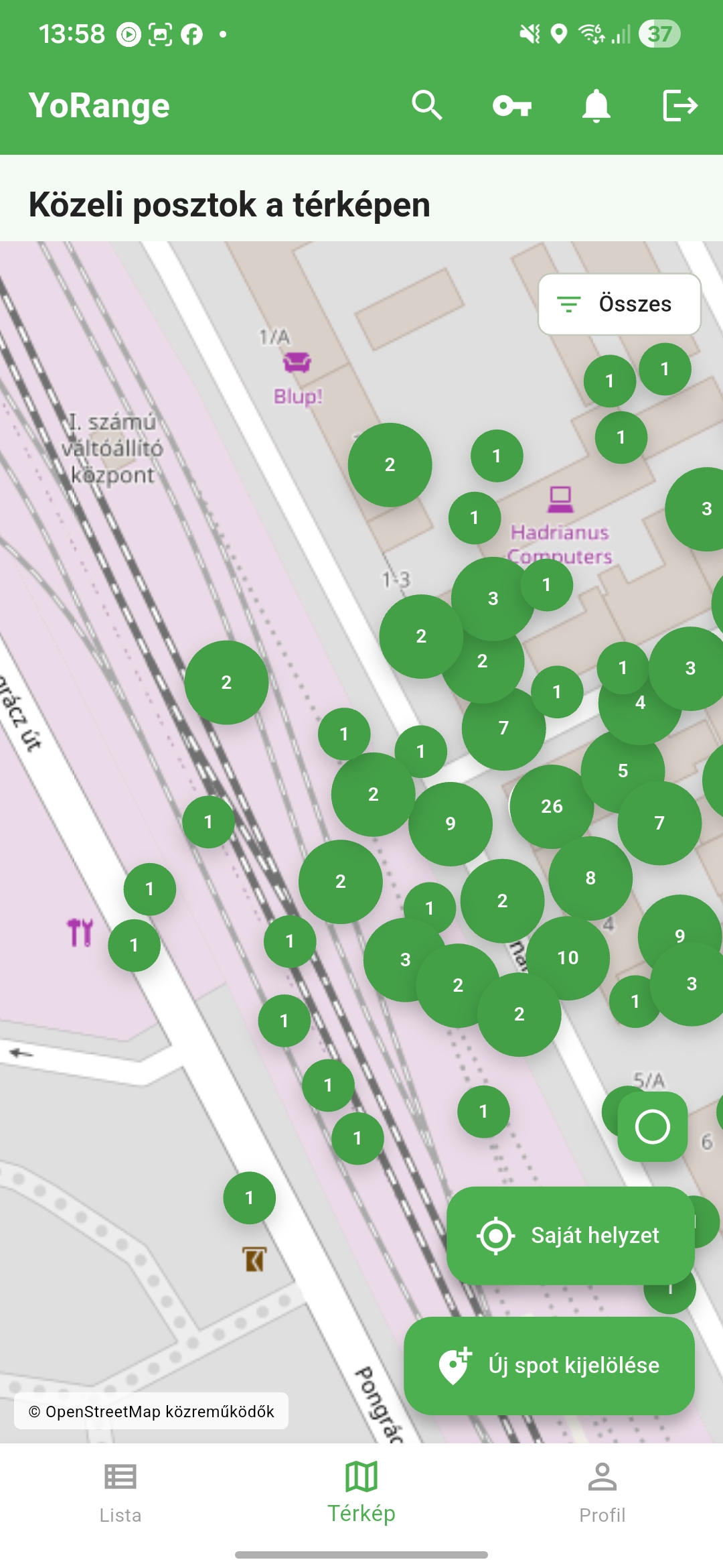 YoRange app screenshot